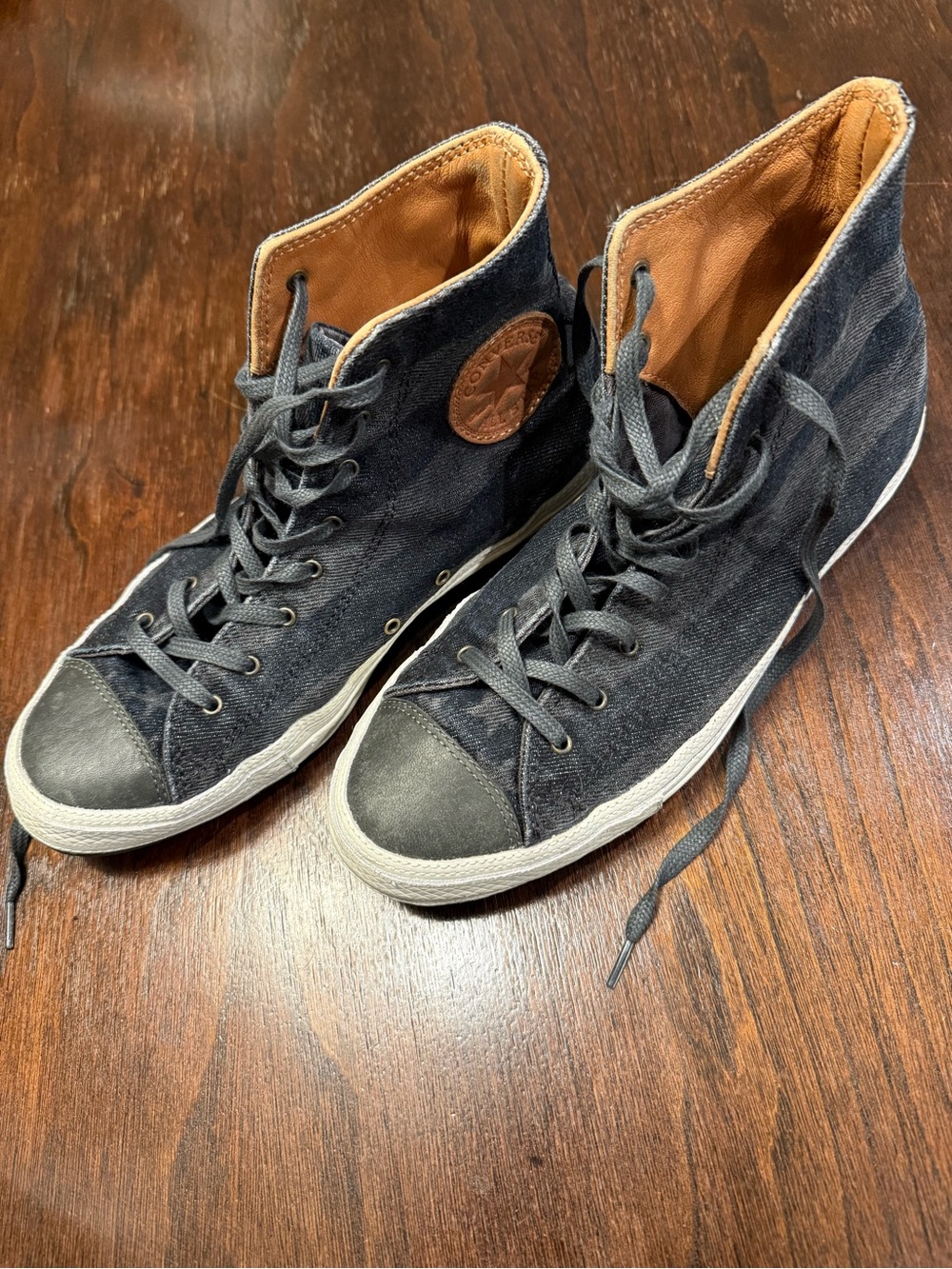 Converse CT  All Star Premium Post  High Top Lace-Up Sneakers 139906C Worn Denim